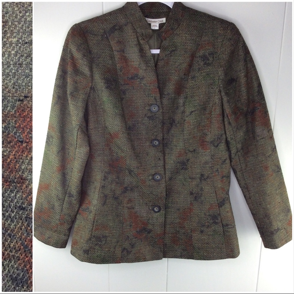 🚫🚫SOLD🚫🚫 Coldwater Creek Monk Neck Slub Textured Blazer